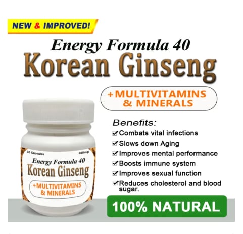 ENERGY FORMULA 40 KOREAN GINSENG + Multivitamins & Minerals