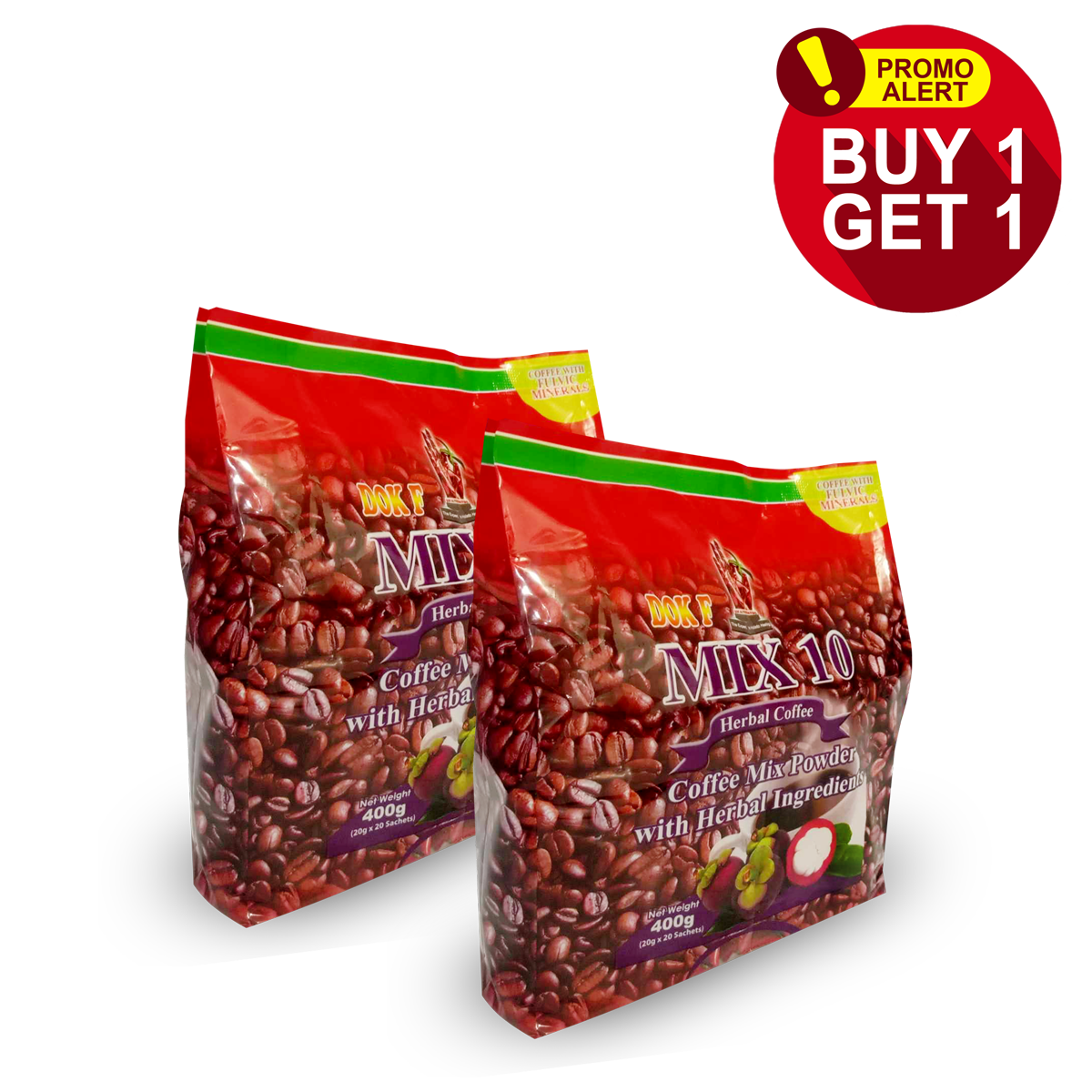 Mix 10 Herbal Coffee (20 Sachet RED Pouch)