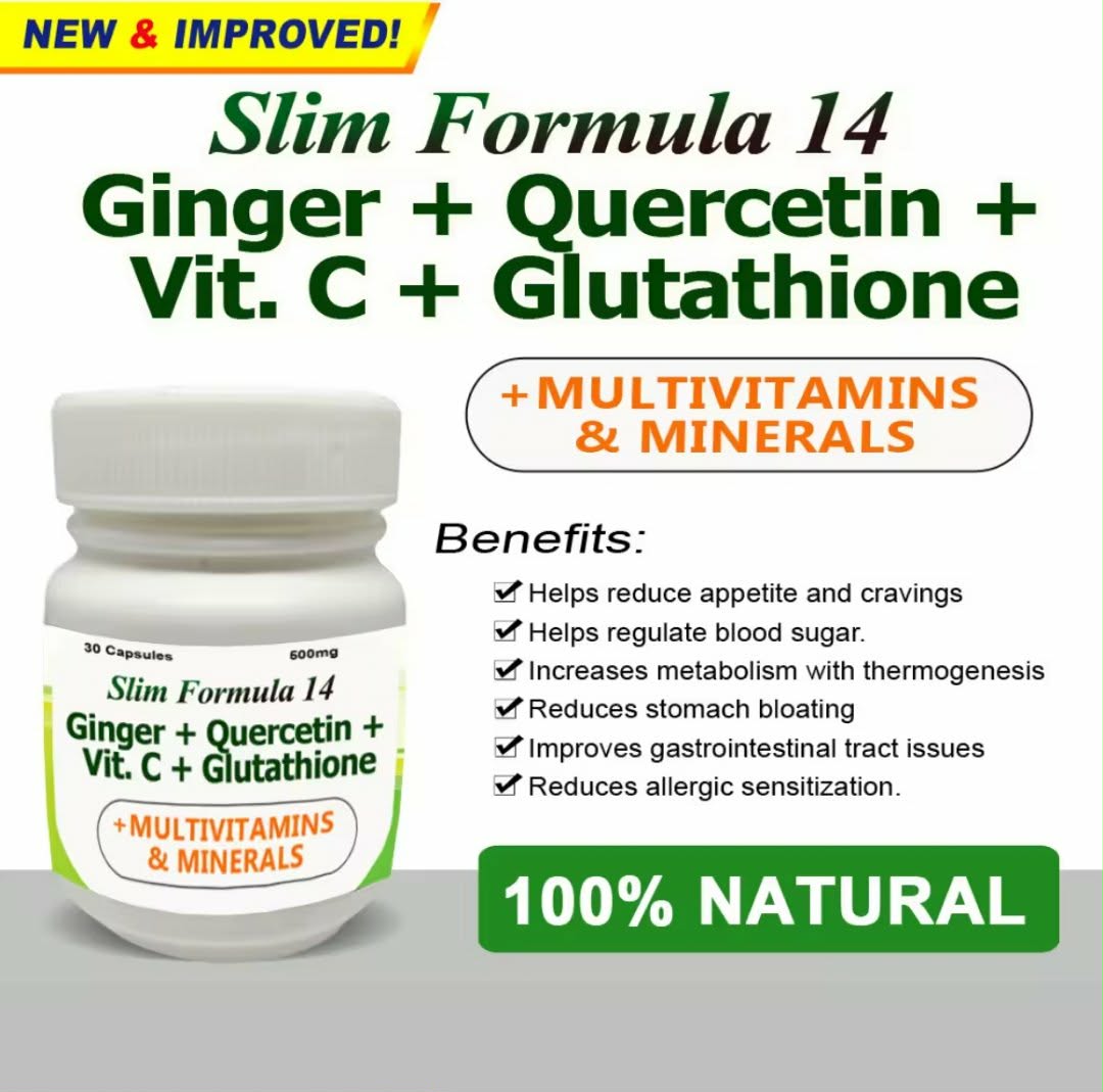 Slim Formula 14 Ginger + Quercetin + Vitamin C + Glutathione+Multivitamins & Minerals