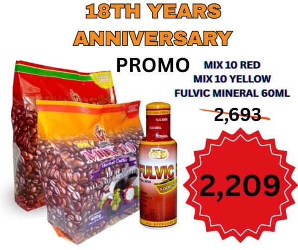 Anniversary Promo Bundle 1 ( Mix10 red, Mix10 yellow and Fulvic Minerals 60ml )