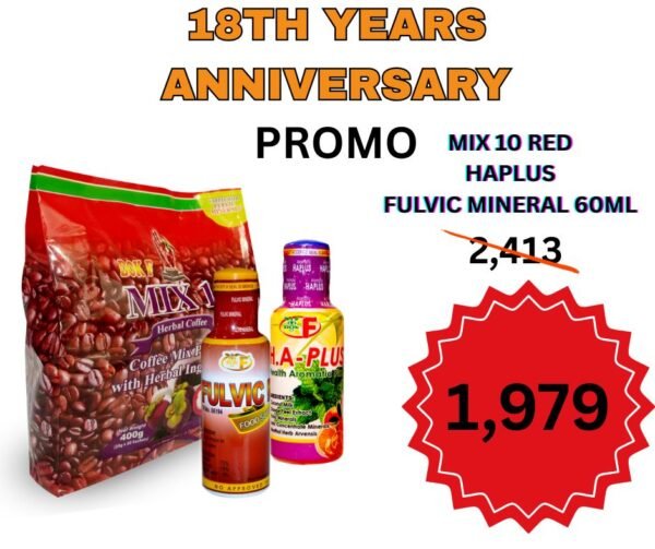 Anniversary Promo Bundle-2 ( Mix10 red,Haplus and  Fulvic Minerals 60ml )