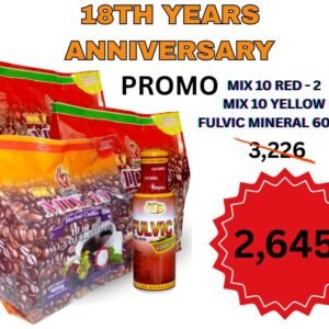 Anniversary Promo Bunde 3 (Mix 10 red 2 pouches, Mix 10 yellow 1 pouch and  Fulvic Minerals 60ml )