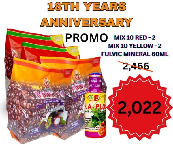 Anniversary Promo Bundle 4 ( Mix 10 red 2 pouch,Mix 10 yellow 2 pouch and Haplus 1  )